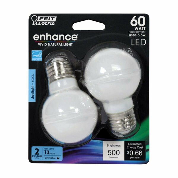 Happylight Enhance 5.5W G16.5 Filament LED Bulb 500 Lumens - Daylight HA3330719